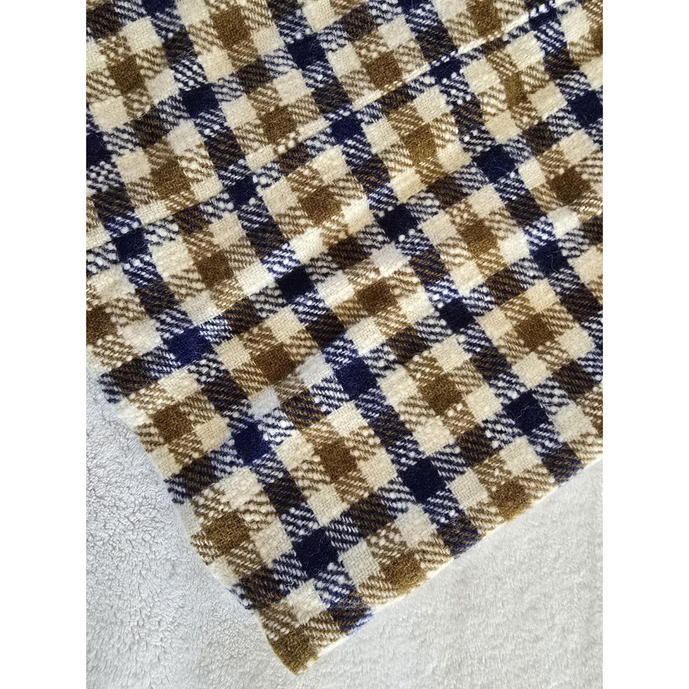 Vintage Wool Skirt Junior Womens Blue Gold Plaid Checks - Picture 6 of 6